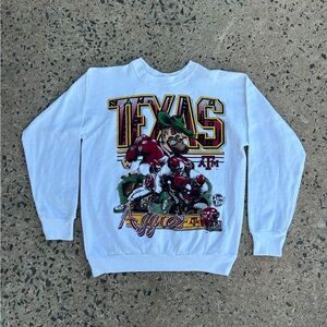 VTG Rare 90’s Texas Aggies A&M ATM Long Sleeve Sweatshirt Size Large Fits Size M